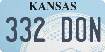 KS license plate 332DON