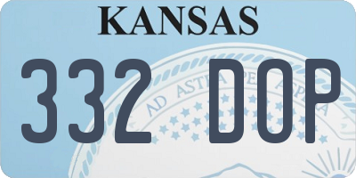 KS license plate 332DOP