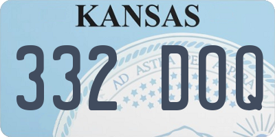 KS license plate 332DOQ