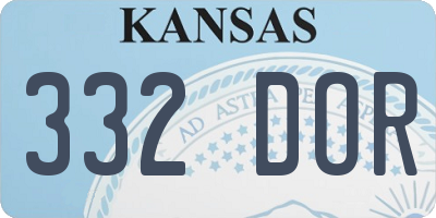 KS license plate 332DOR