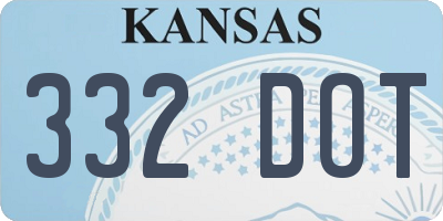 KS license plate 332DOT
