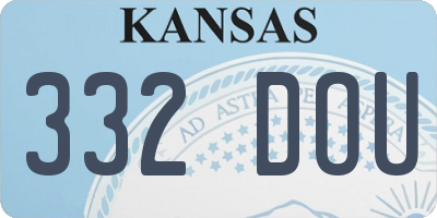 KS license plate 332DOU