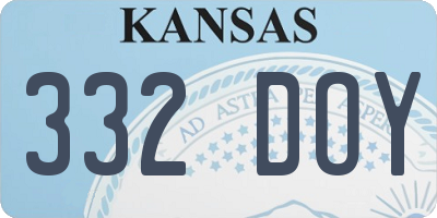 KS license plate 332DOY