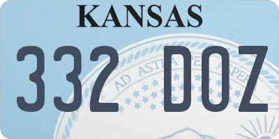 KS license plate 332DOZ