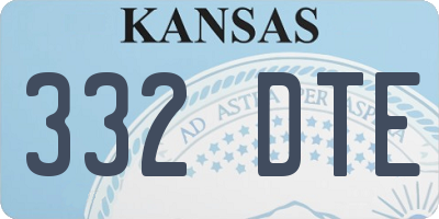 KS license plate 332DTE