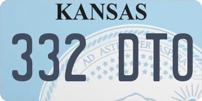 KS license plate 332DTO