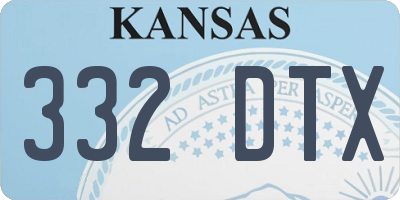 KS license plate 332DTX