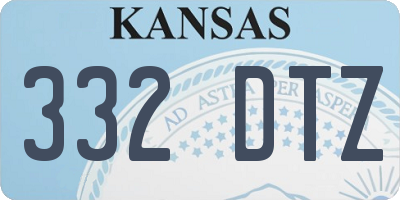 KS license plate 332DTZ