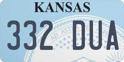 KS license plate 332DUA