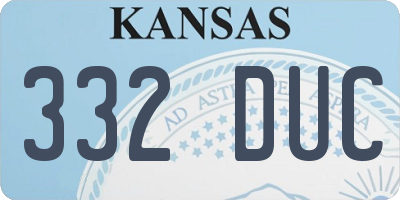 KS license plate 332DUC