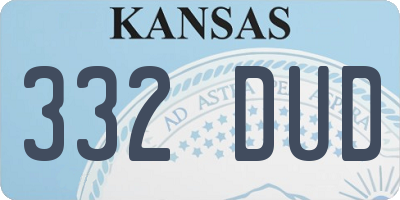 KS license plate 332DUD