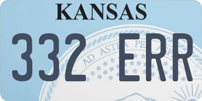 KS license plate 332ERR