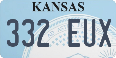 KS license plate 332EUX