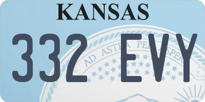 KS license plate 332EVY
