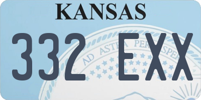 KS license plate 332EXX