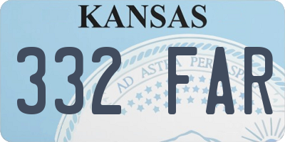 KS license plate 332FAR