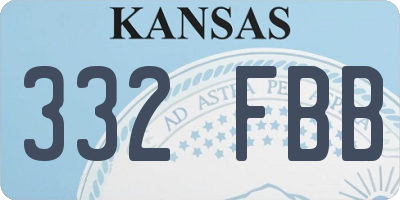 KS license plate 332FBB