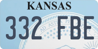 KS license plate 332FBE