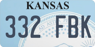 KS license plate 332FBK