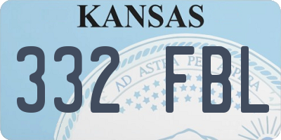 KS license plate 332FBL