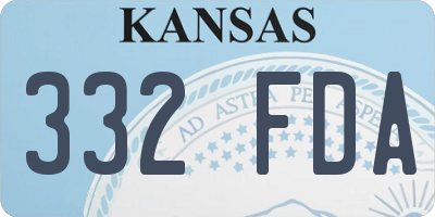 KS license plate 332FDA