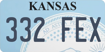 KS license plate 332FEX