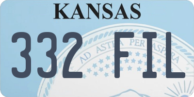 KS license plate 332FIL