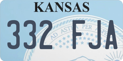 KS license plate 332FJA