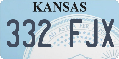 KS license plate 332FJX