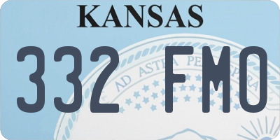 KS license plate 332FMO