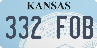 KS license plate 332FOB