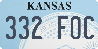 KS license plate 332FOC