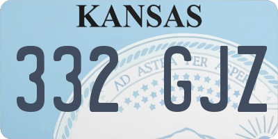 KS license plate 332GJZ