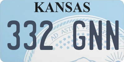 KS license plate 332GNN