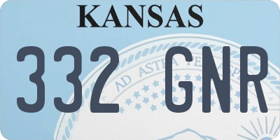 KS license plate 332GNR