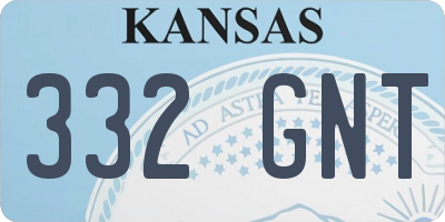 KS license plate 332GNT