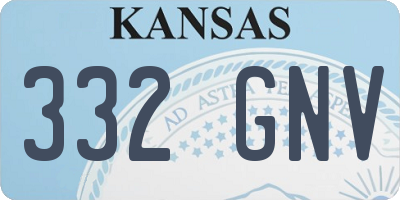 KS license plate 332GNV