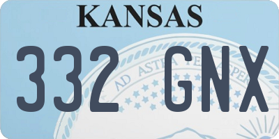 KS license plate 332GNX