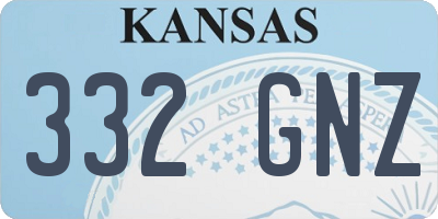 KS license plate 332GNZ