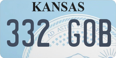 KS license plate 332GOB