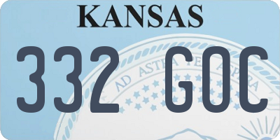 KS license plate 332GOC