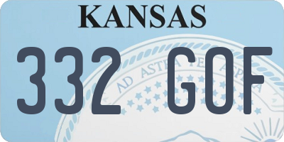 KS license plate 332GOF