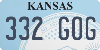 KS license plate 332GOG