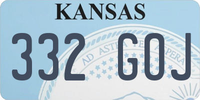 KS license plate 332GOJ