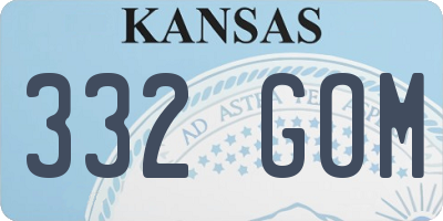 KS license plate 332GOM