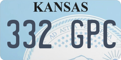 KS license plate 332GPC