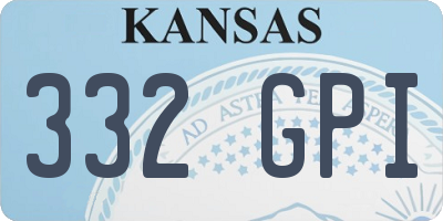 KS license plate 332GPI