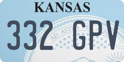 KS license plate 332GPV
