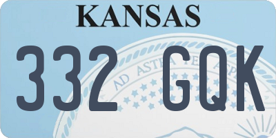KS license plate 332GQK