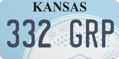 KS license plate 332GRP